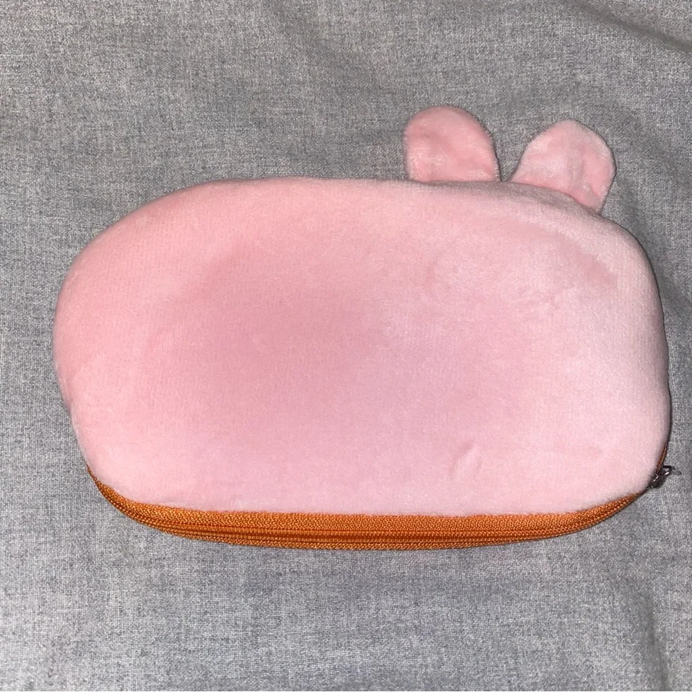 Pink bunny plush pencil case or pouch